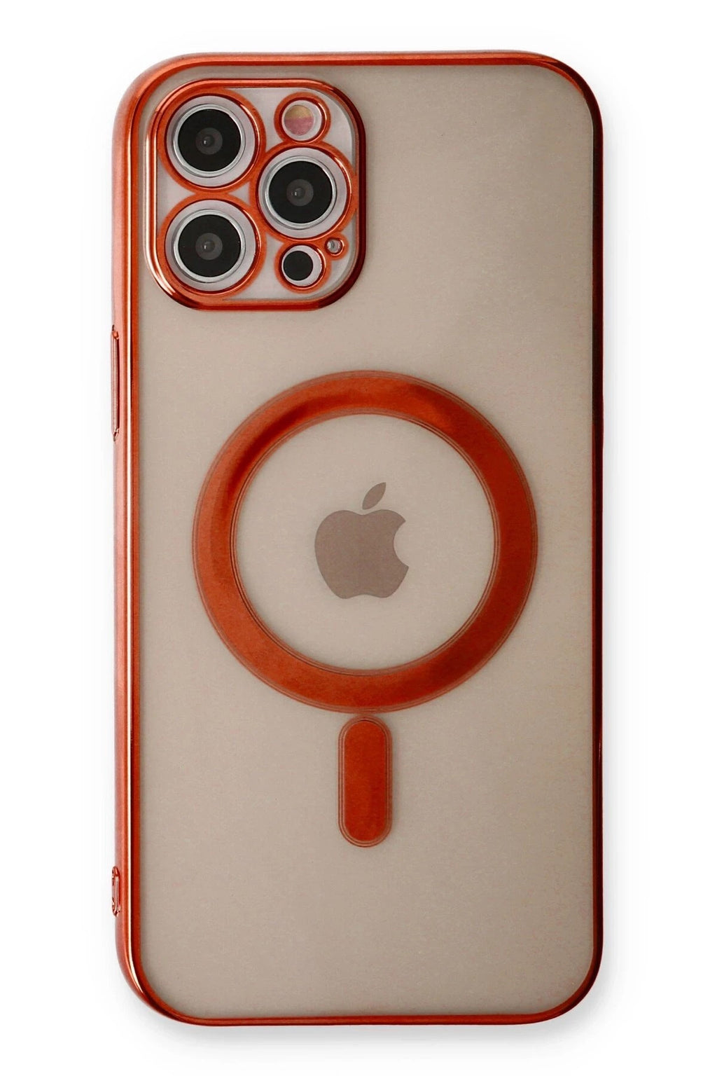 Mey İthalat® iPhone 12 Pro Kılıf Magneticsafe Lazer Silikon - Kırmızı
