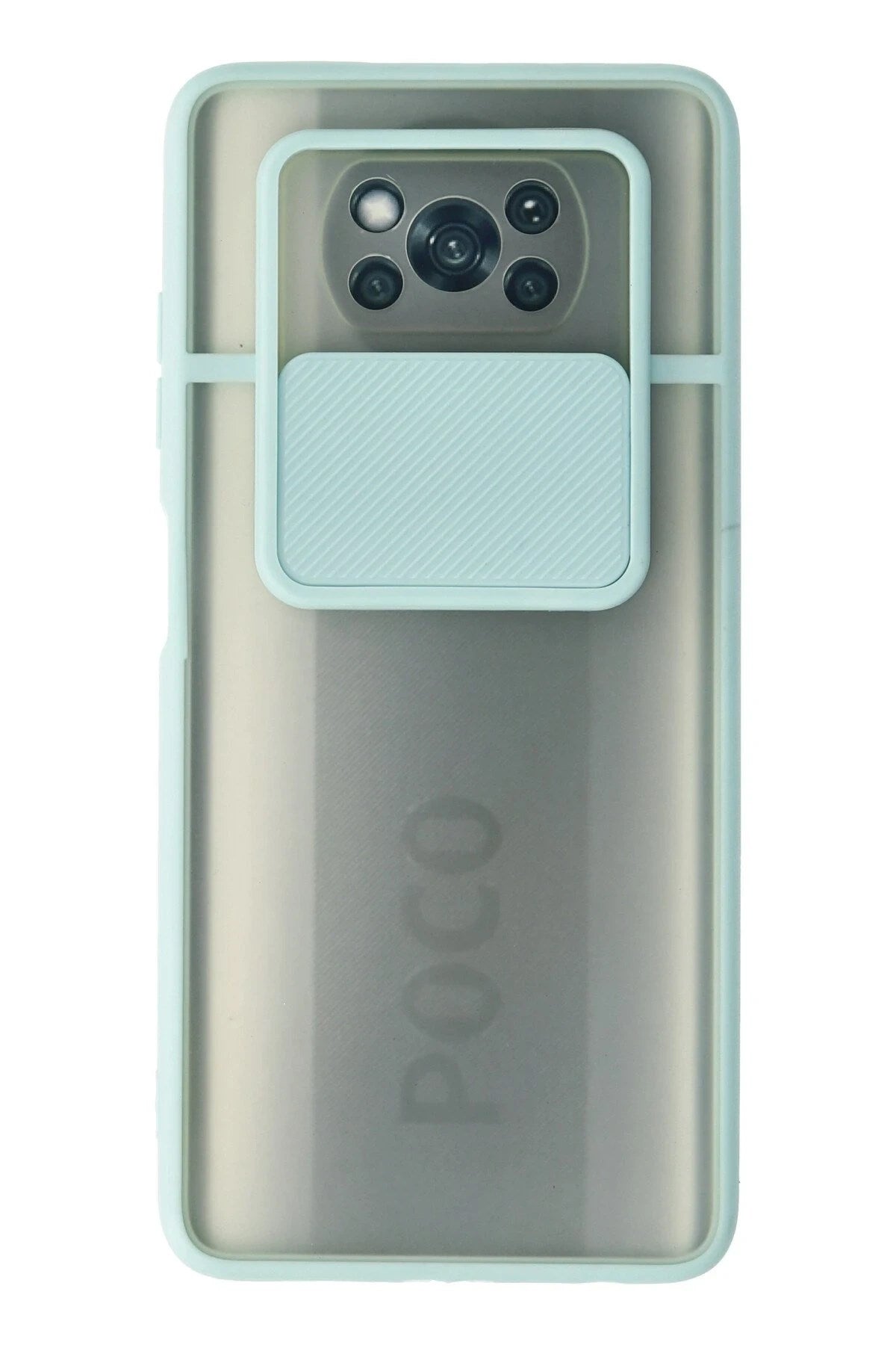 Mey İthalat® Pocophone X3 Kılıf Palm Buzlu Kamera Sürgülü Silikon - Turkuaz