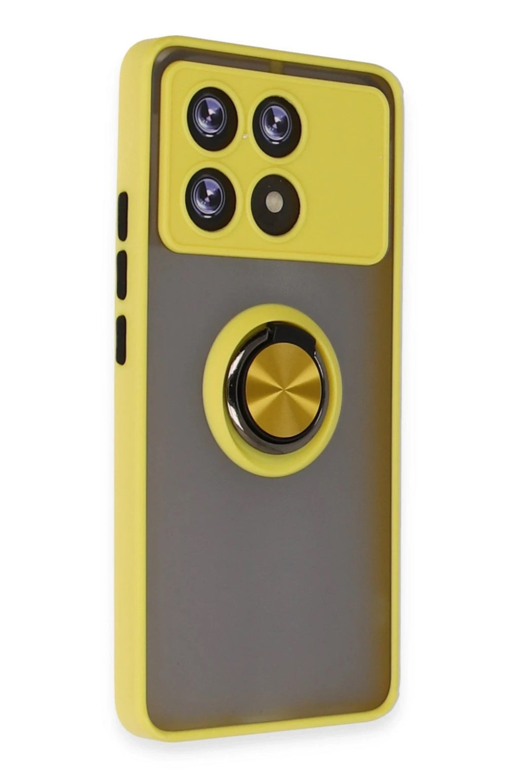 Mey İthalat® Poco X6 Pro Kılıf Montreal Yüzüklü Silikon Kapak - Sarı