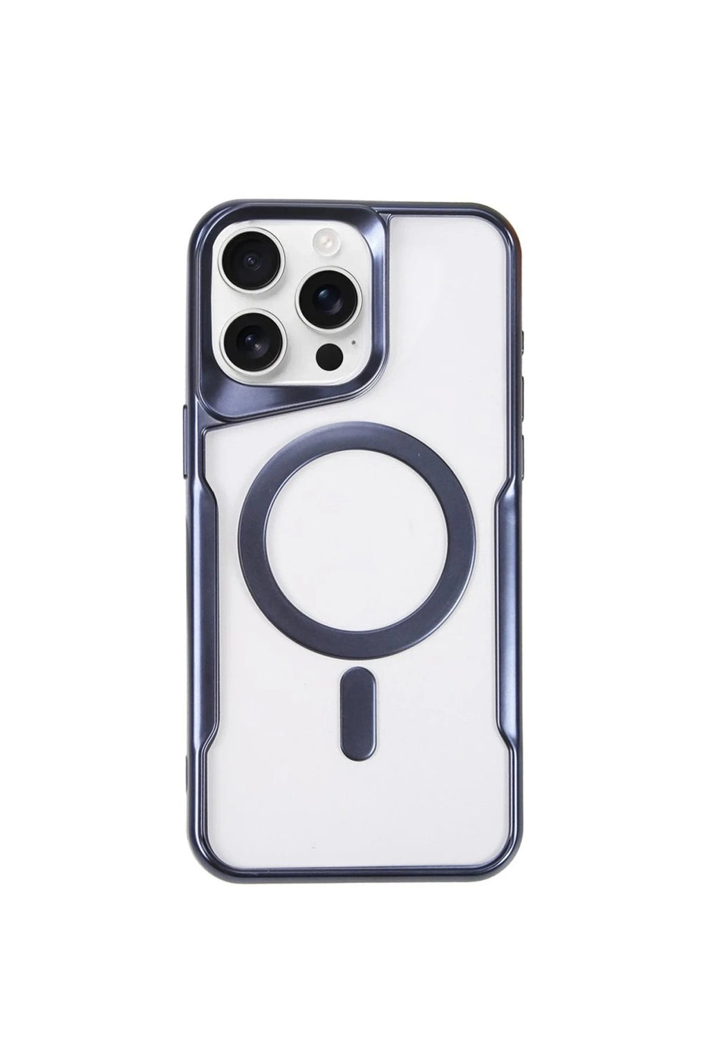 Mey İthalat® iPhone 15 Pro Kılıf Boyi Magsafe Silikon Kapak - Lacivert