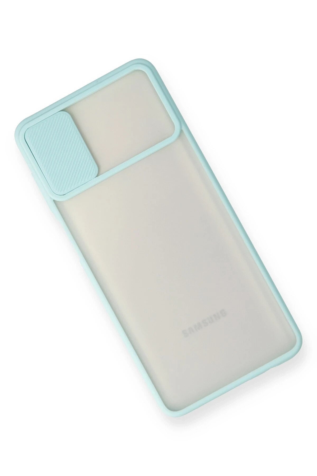 Mey İthalat® Samsung Galaxy M51 Kılıf Palm Buzlu Kamera Sürgülü Silikon - Turkuaz