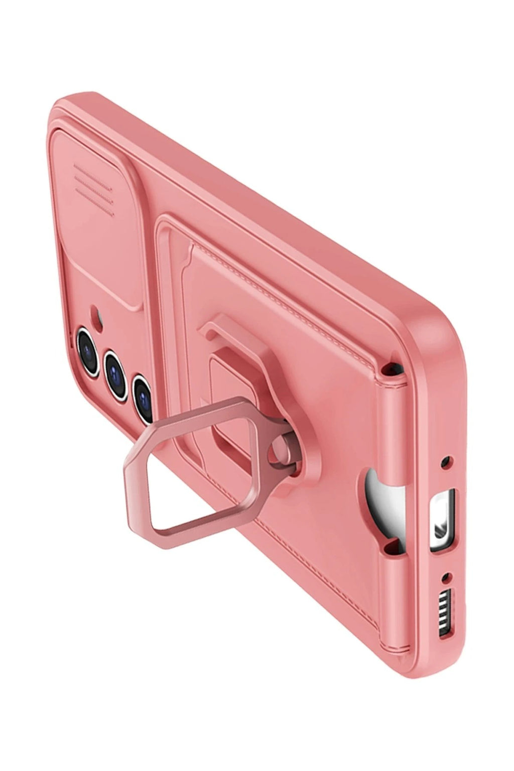 Mey İthalat® Samsung Galaxy A54 5G Kılıf Zuma Kartvizitli Yüzüklü Silikon - Pembe
