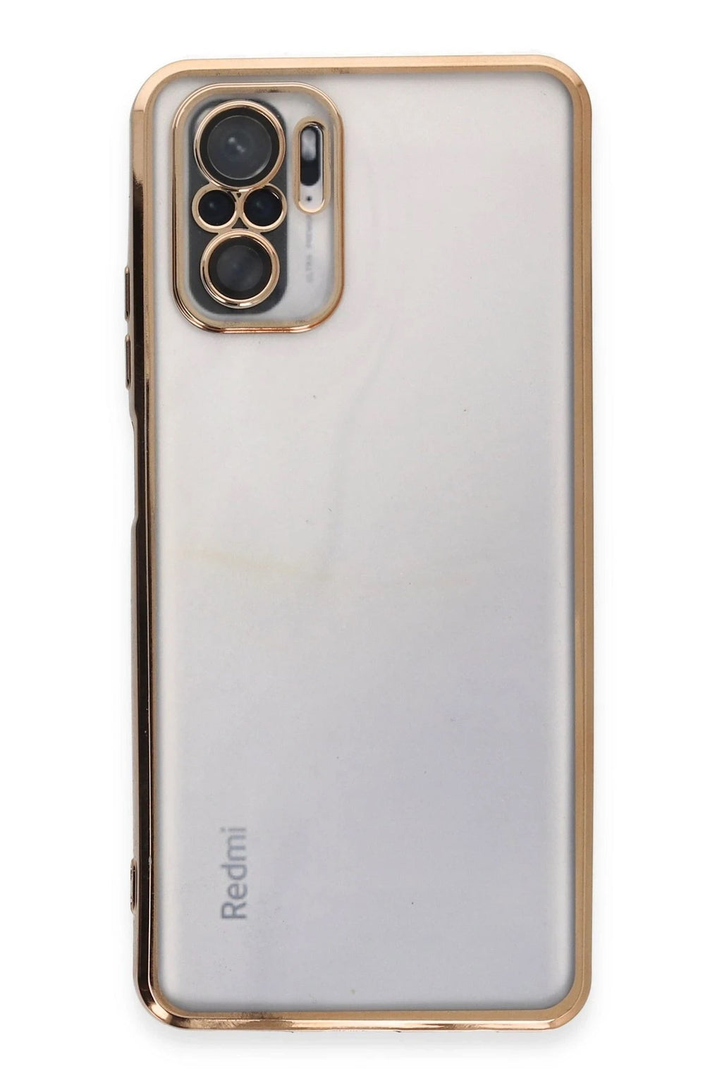 Mey İthalat® Redmi Note 10 Kılıf Lensli Silikon - Gold