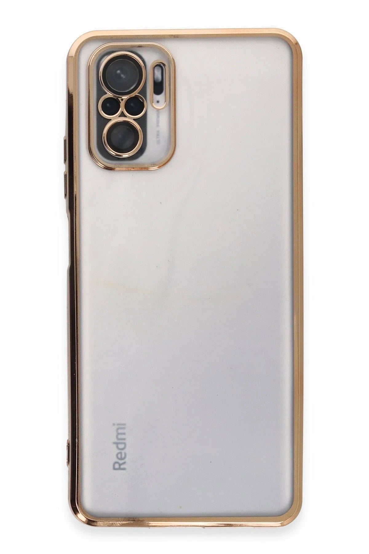 Mey İthalat® Redmi Note 10 Kılıf Lensli Silikon - Gold