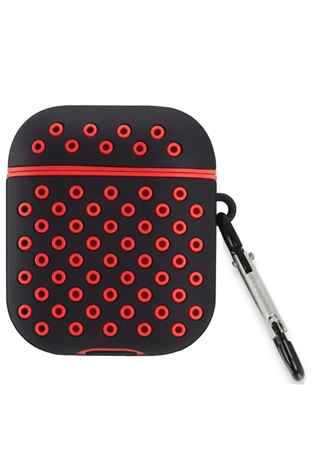Mey İthalat® Airpods 2 (2.nesil) Spor Delikli Kılıf - Siyah-Kırmızı
