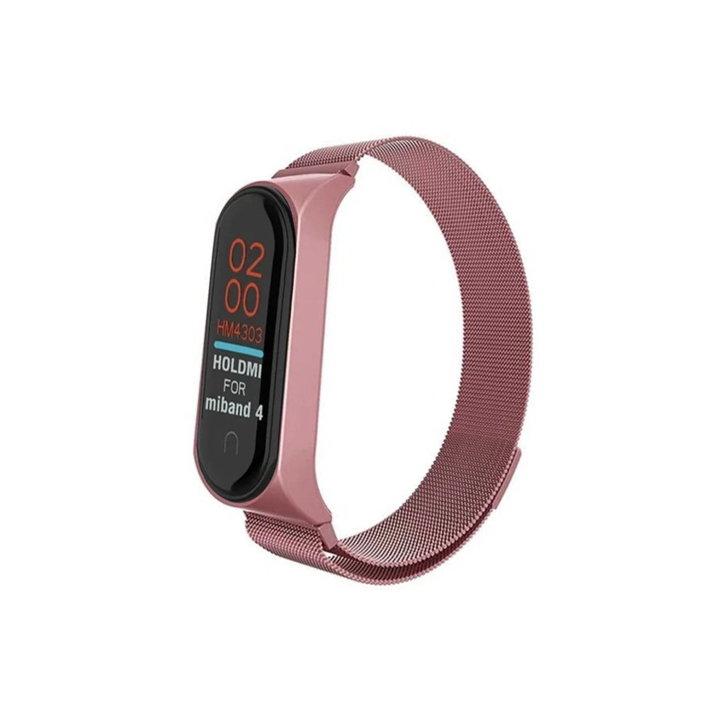 Mey İthalat® Mi Band 4 Metal Mıknatıslı Kordon - Rose
