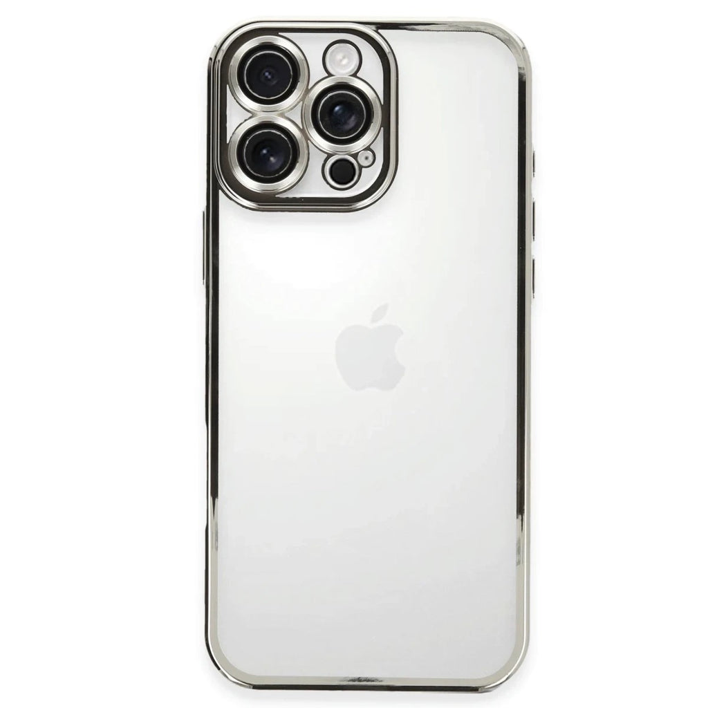 Mey İthalat® iPhone 16 Pro Max Kılıf Lensli Silikon - Gümüş