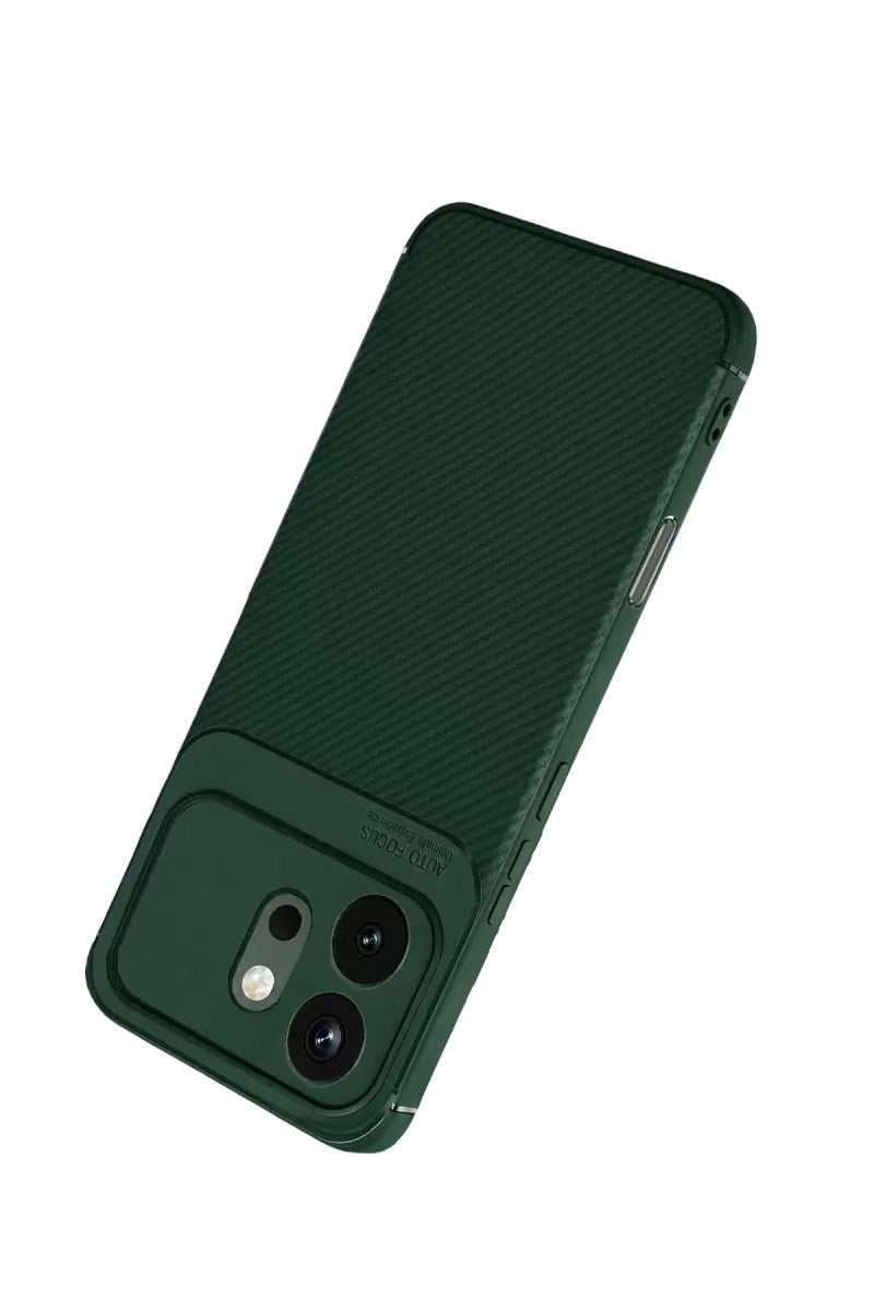 Mey İthalat® Huawei Honor 600 Auto Focus Karbon Kapak - Koyu Yeşil