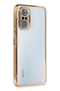 Mey İthalat® Redmi Note 10 Pro Kılıf Lensli Silikon - Gold
