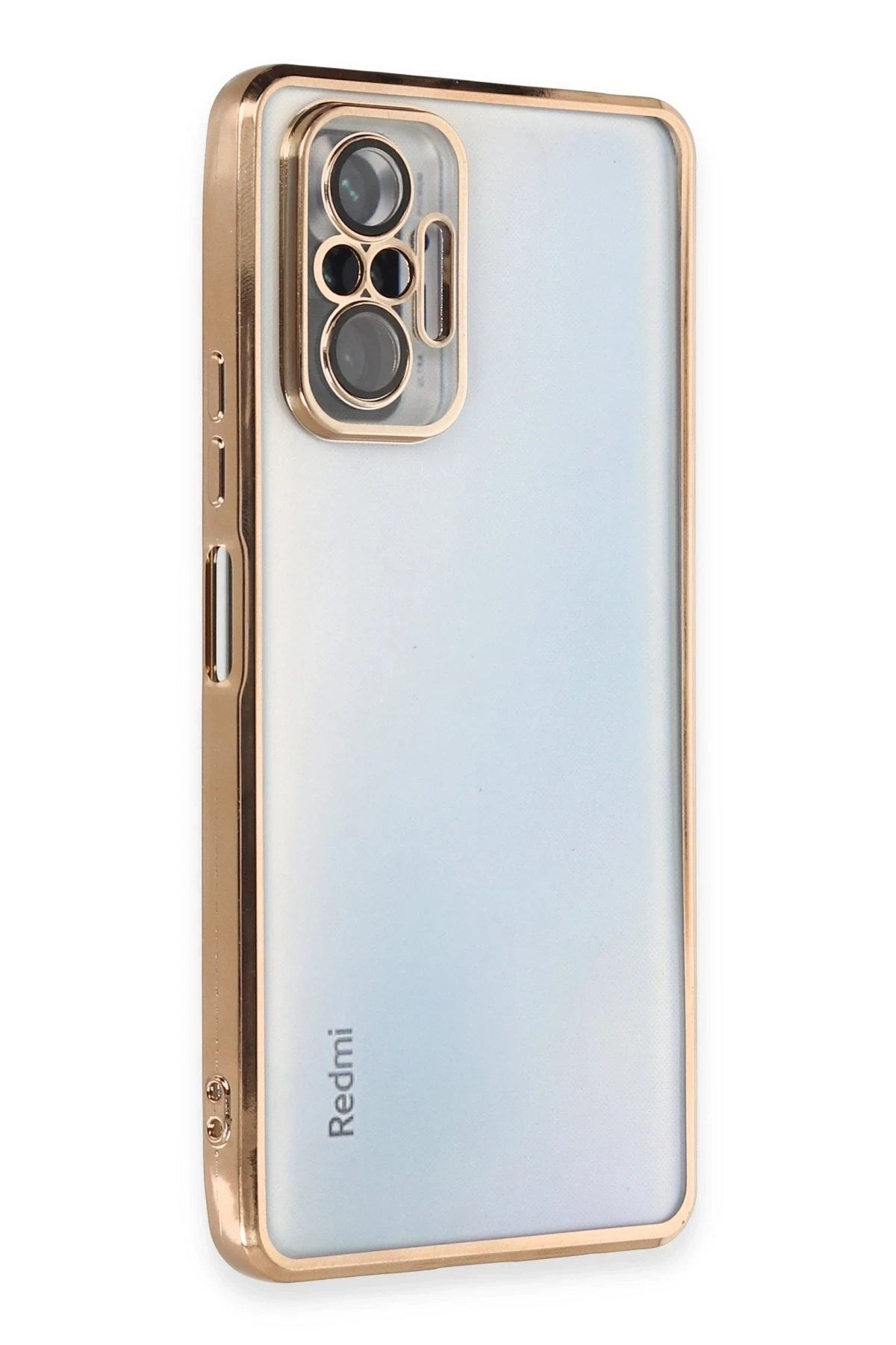 Mey İthalat® Redmi Note 10 Pro Kılıf Lensli Silikon - Gold