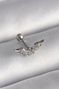 Mey İthalat® 316L Çelik Gümüş Renk Zirkon Taş Detay Kanat Model Tragus Piercing