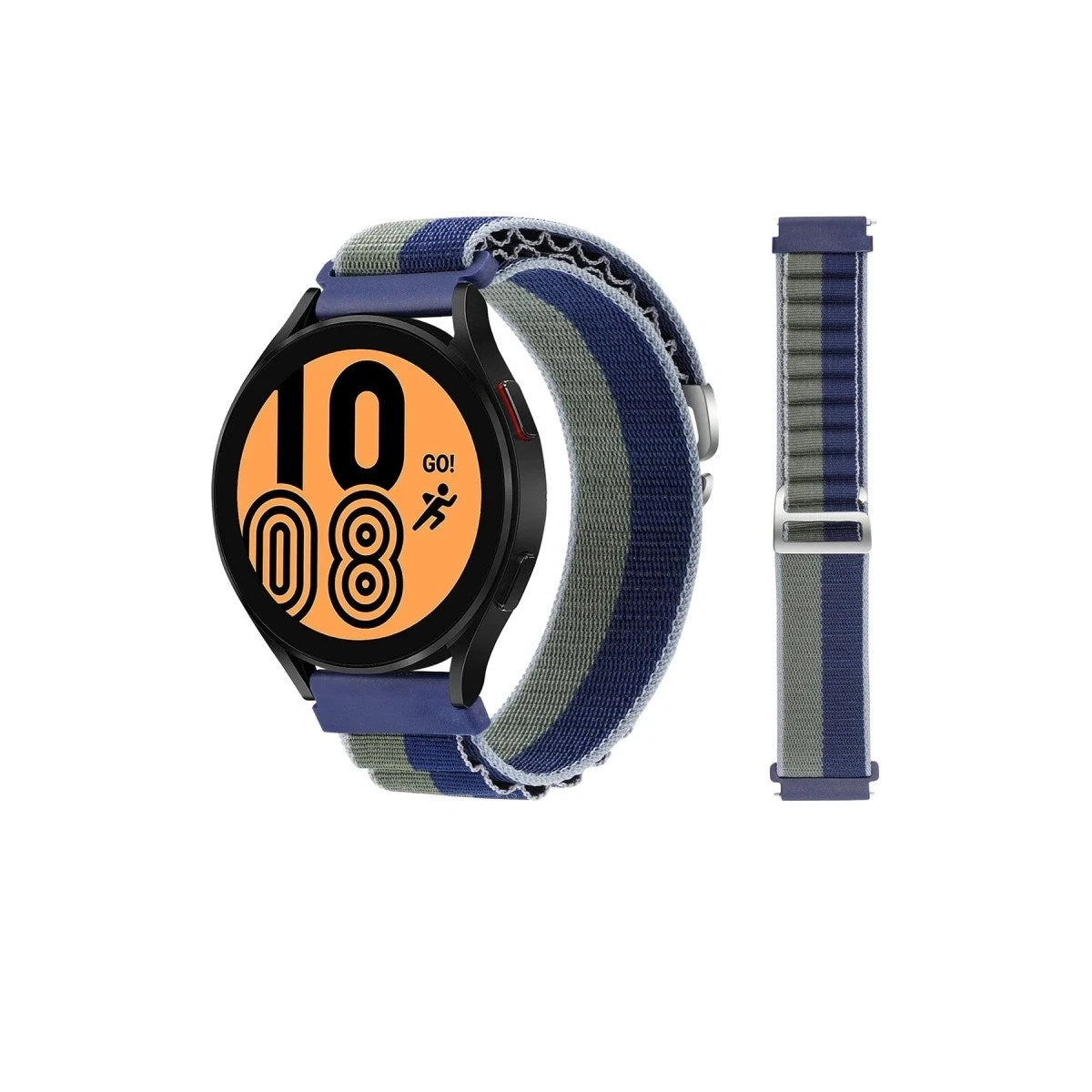 Mey İthalat® Watch 20mm KR410 Kumaş Kordon - Lacivert-Yeşil
