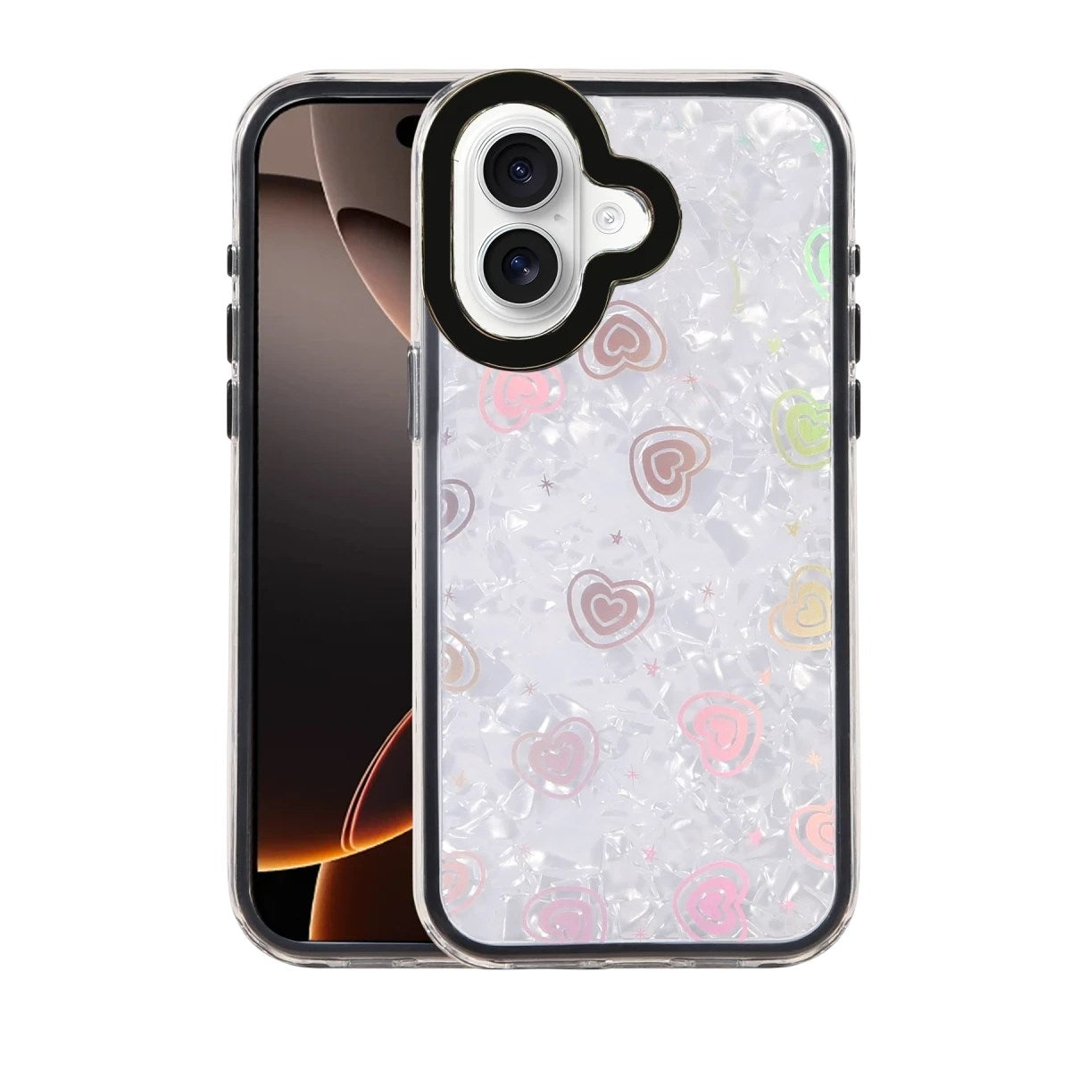 Mey İthalat® iPhone 16 Lumi Desenli Kapak - Siyah