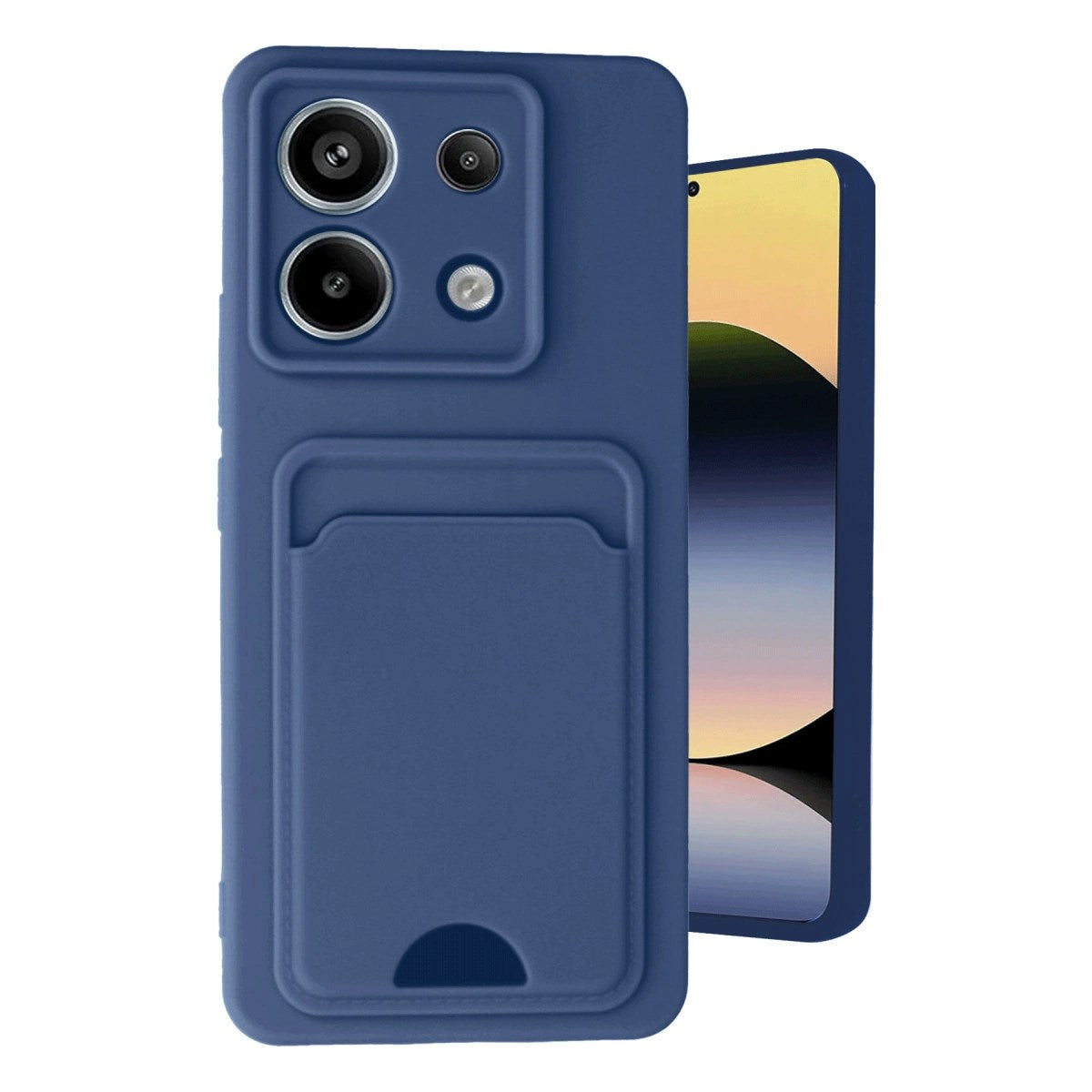 Mey İthalat® Redmi Note 13 Pro 5G Kılıf Kelvin Kartvizitli Silikon - Lacivert