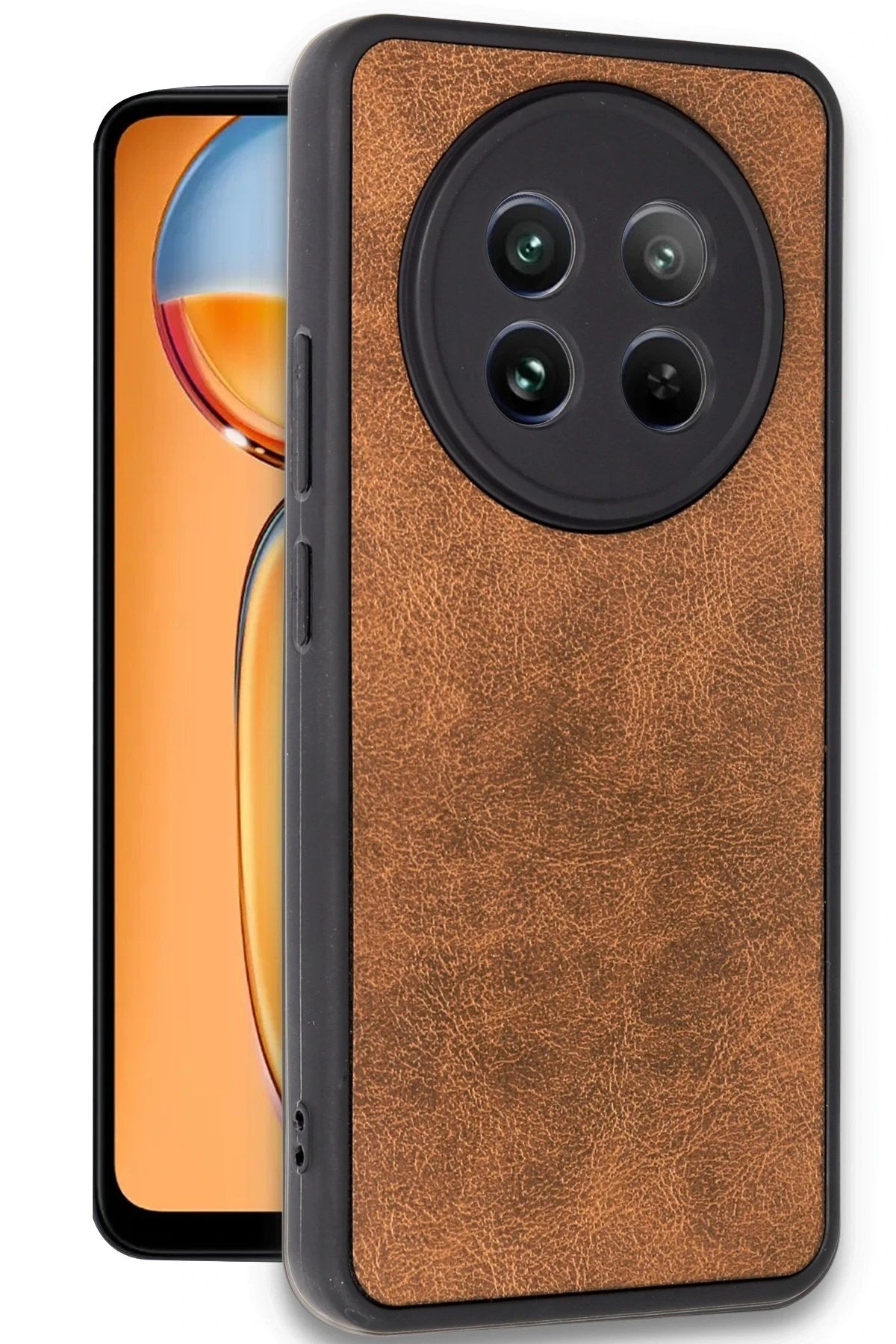 Mey İthalat® Realme 12 5G Kılıf Aras Deri Kapak - Taba