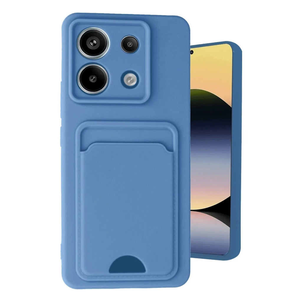 Mey İthalat® Redmi Note 13 Pro 5G Kılıf Kelvin Kartvizitli Silikon - Mavi