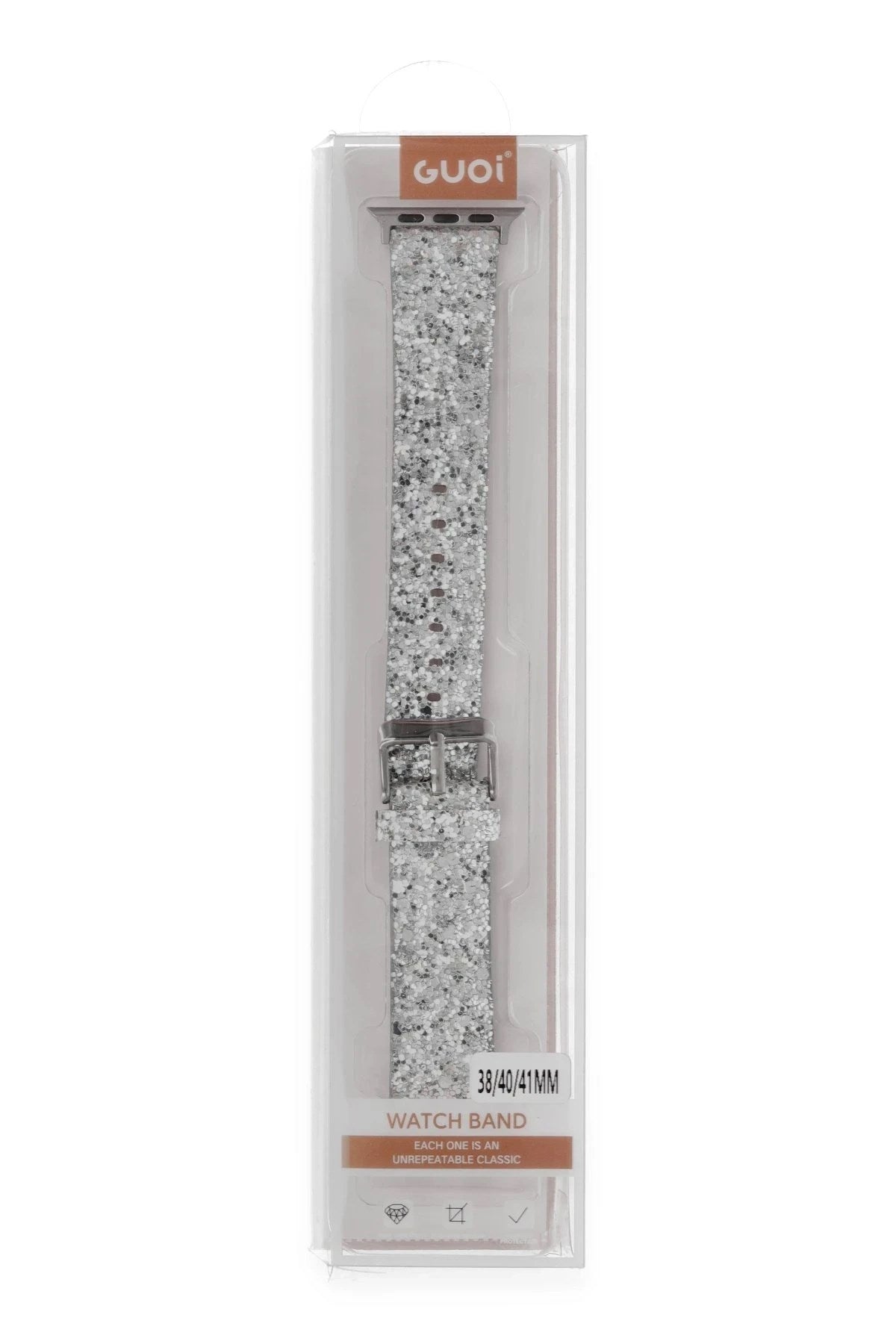 Mey İthalat® Watch 38mm Starry Taşlı Kordon - Gümüş