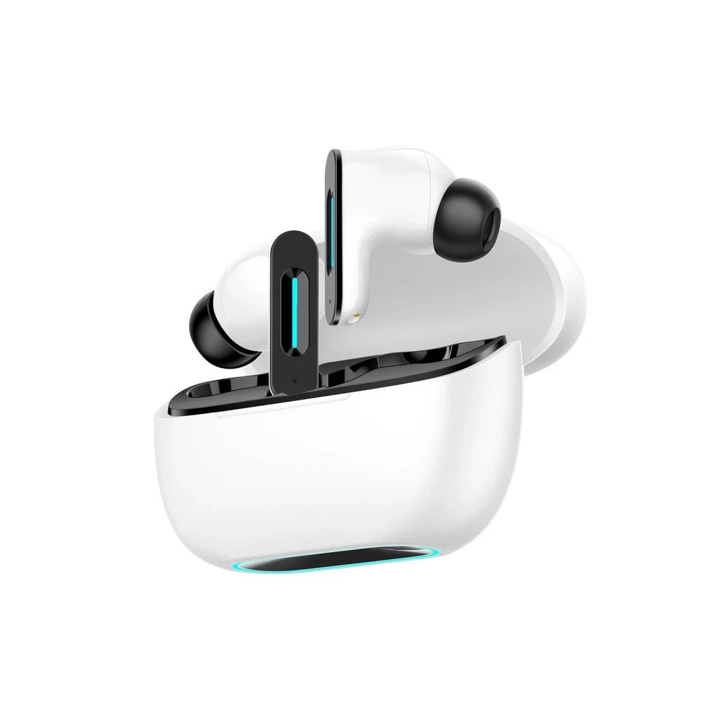Mey İthalat® LS-518 Aktif Gürültü Engelleyici Özellikli TWS Airpods Kulaklık - Beyaz-Siyah