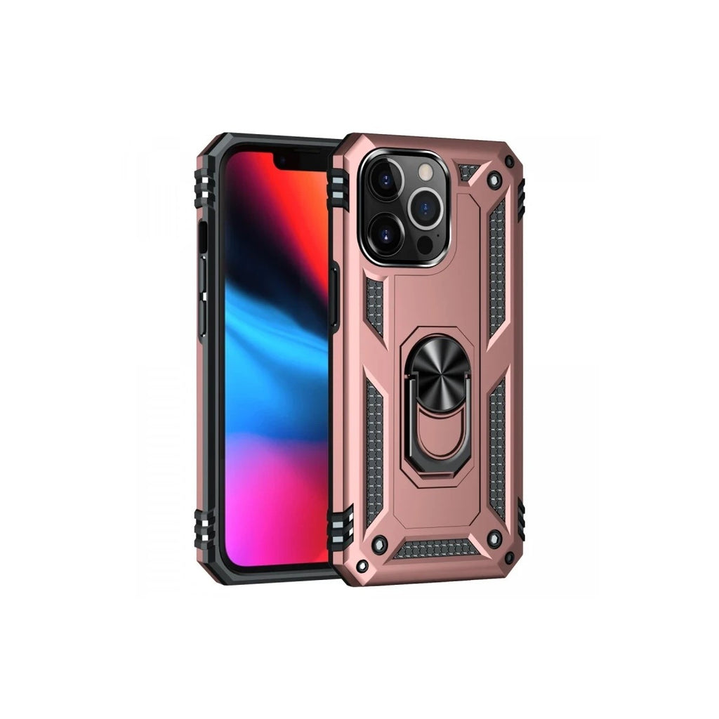 Mey İthalat® iPhone 13 Pro Max Kılıf Sofya Yüzüklü Silikon Kapak - Rose