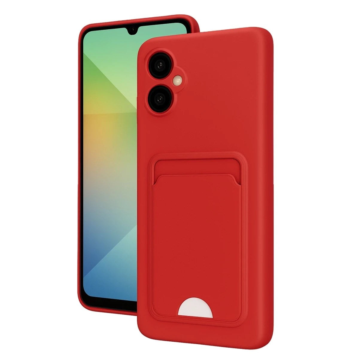 Mey İthalat® Samsung Galaxy A06 Kılıf Kelvin Kartvizitli Silikon - Kırmızı