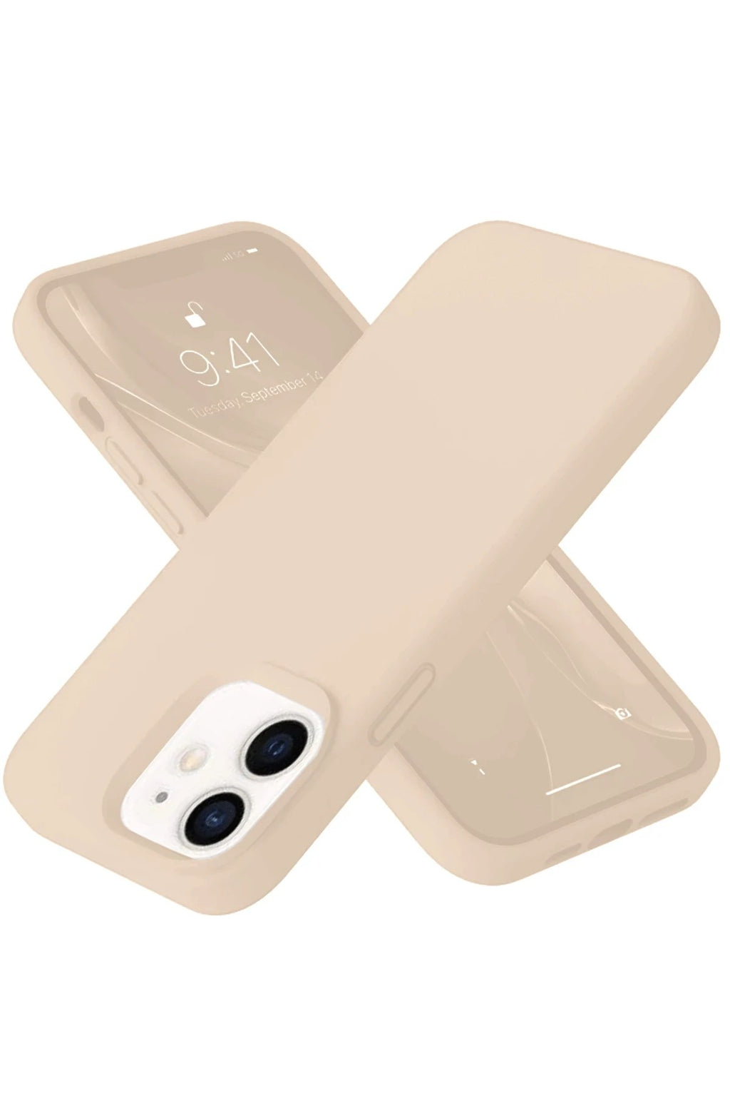 Mey İthalat® iPhone 12 Kılıf Nano içi Kadife Silikon - Pudra