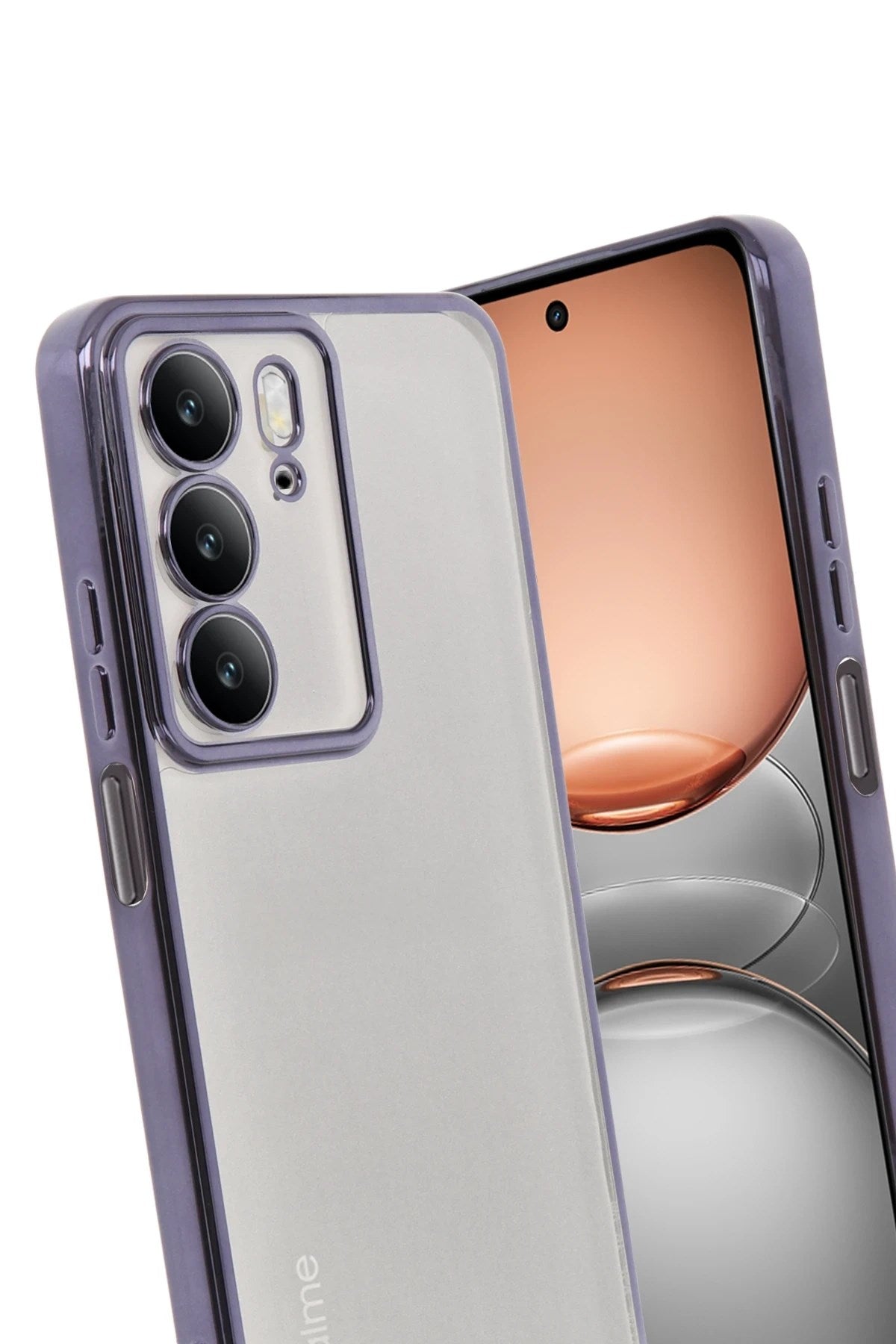 Mey İthalat® Realme C75 4G Kılıf Lensli Silikon - Mor
