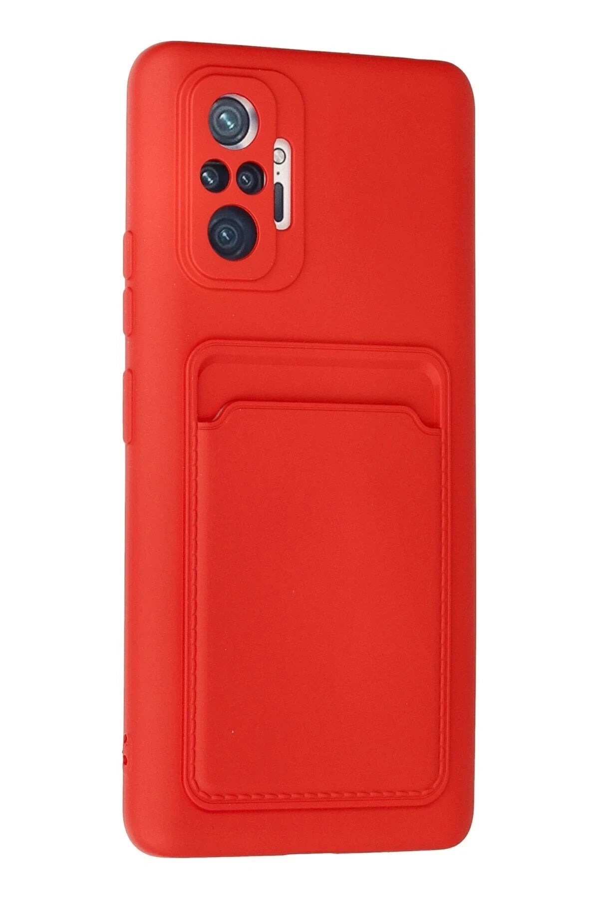 Mey İthalat® Redmi Note 10 Pro Kılıf Kelvin Kartvizitli Silikon - Kırmızı
