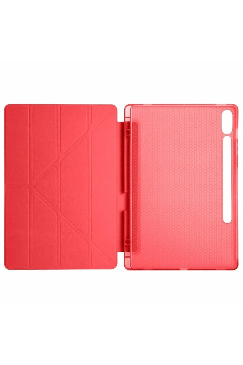 Mey İthalat® Samsung Galaxy X610 Tab S9 FE Plus 12.4 Kılıf Kalemlikli Mars Tablet Kılıfı - Kırmızı