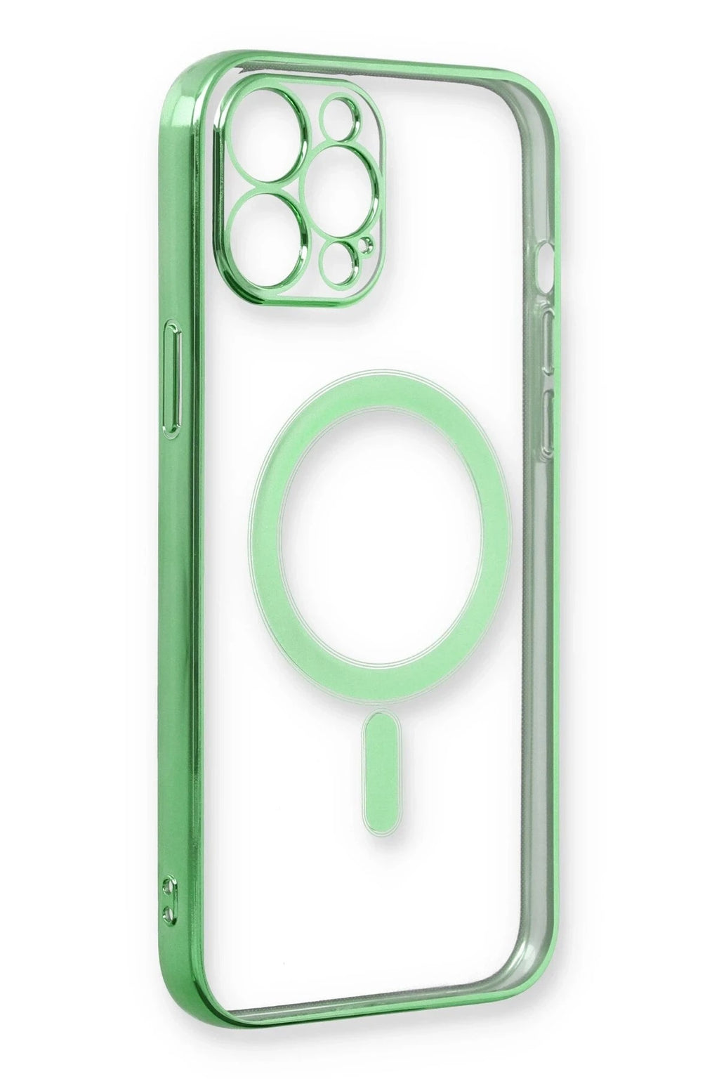 Mey İthalat® iPhone 12 Pro Kılıf Magneticsafe Lazer Silikon - Haki Yeşil