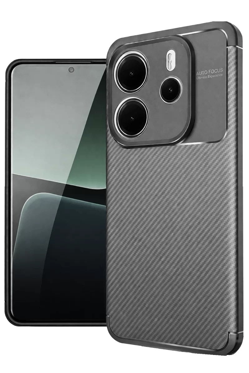 Mey İthalat® Redmi Note 14 4G Kılıf Auto Focus Karbon Kapak - Gri