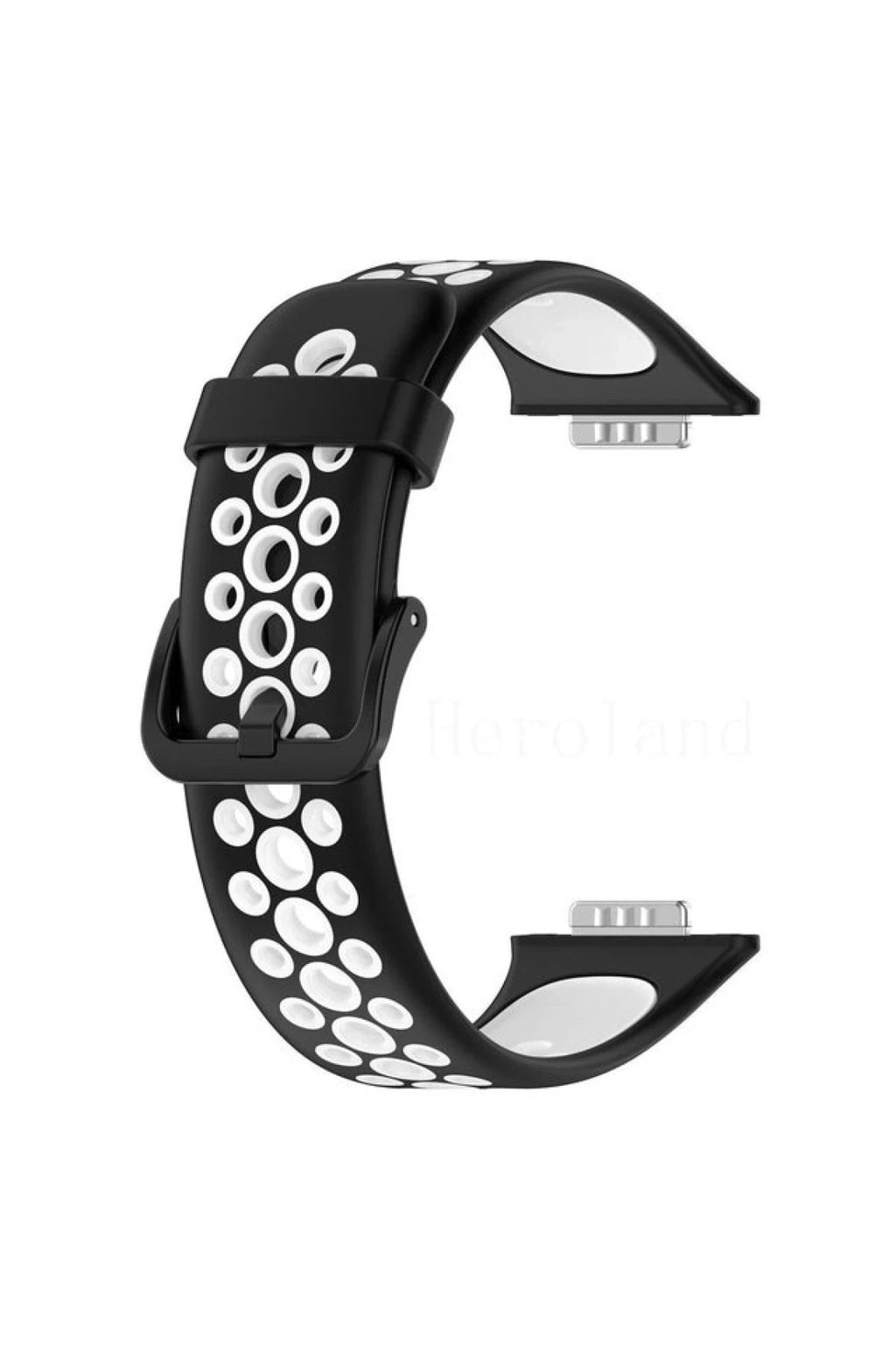 Mey İthalat® Huawei Watch Fit 2 Spor Delikli Kordon - Siyah-Beyaz