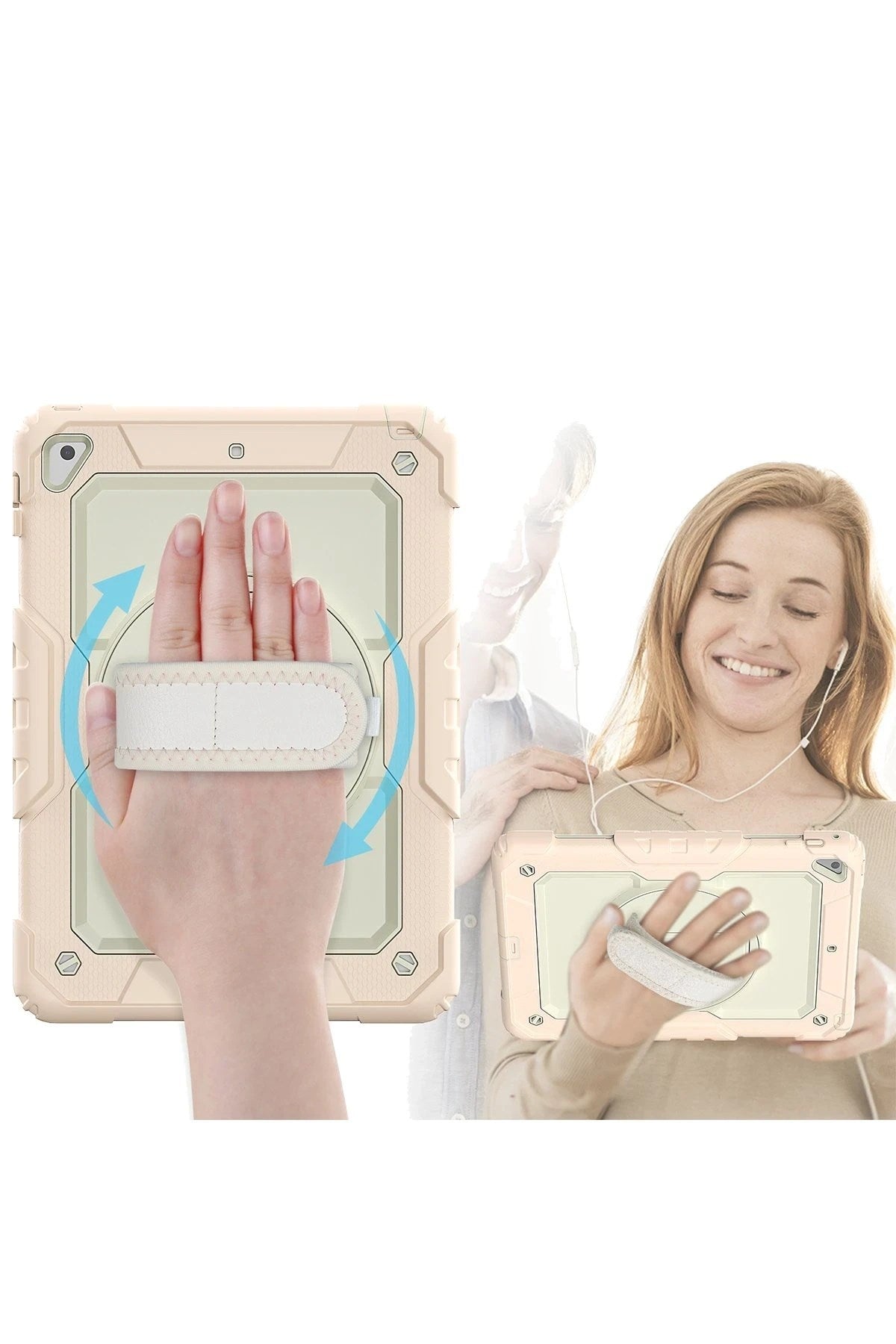 Mey İthalat® iPad 5 Air 9.7 Kılıf Strap New Tablet Kapak - Pembe
