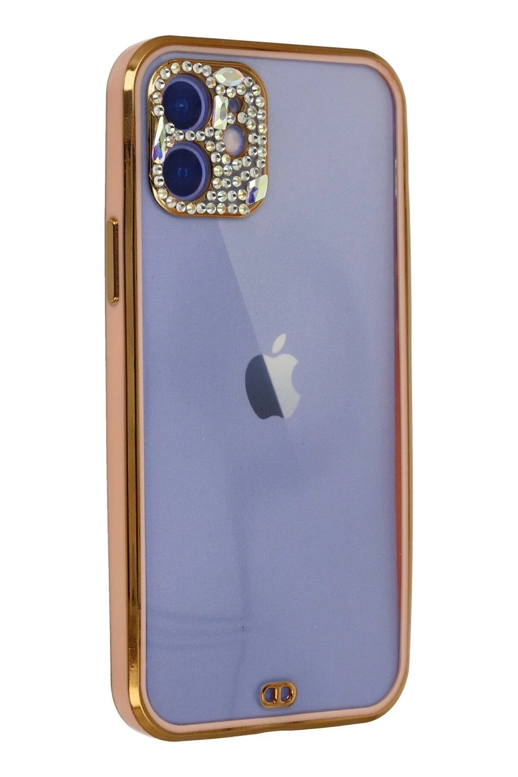 Mey İthalat® iPhone 12 Kılıf Liva Taşlı Silikon - Pembe
