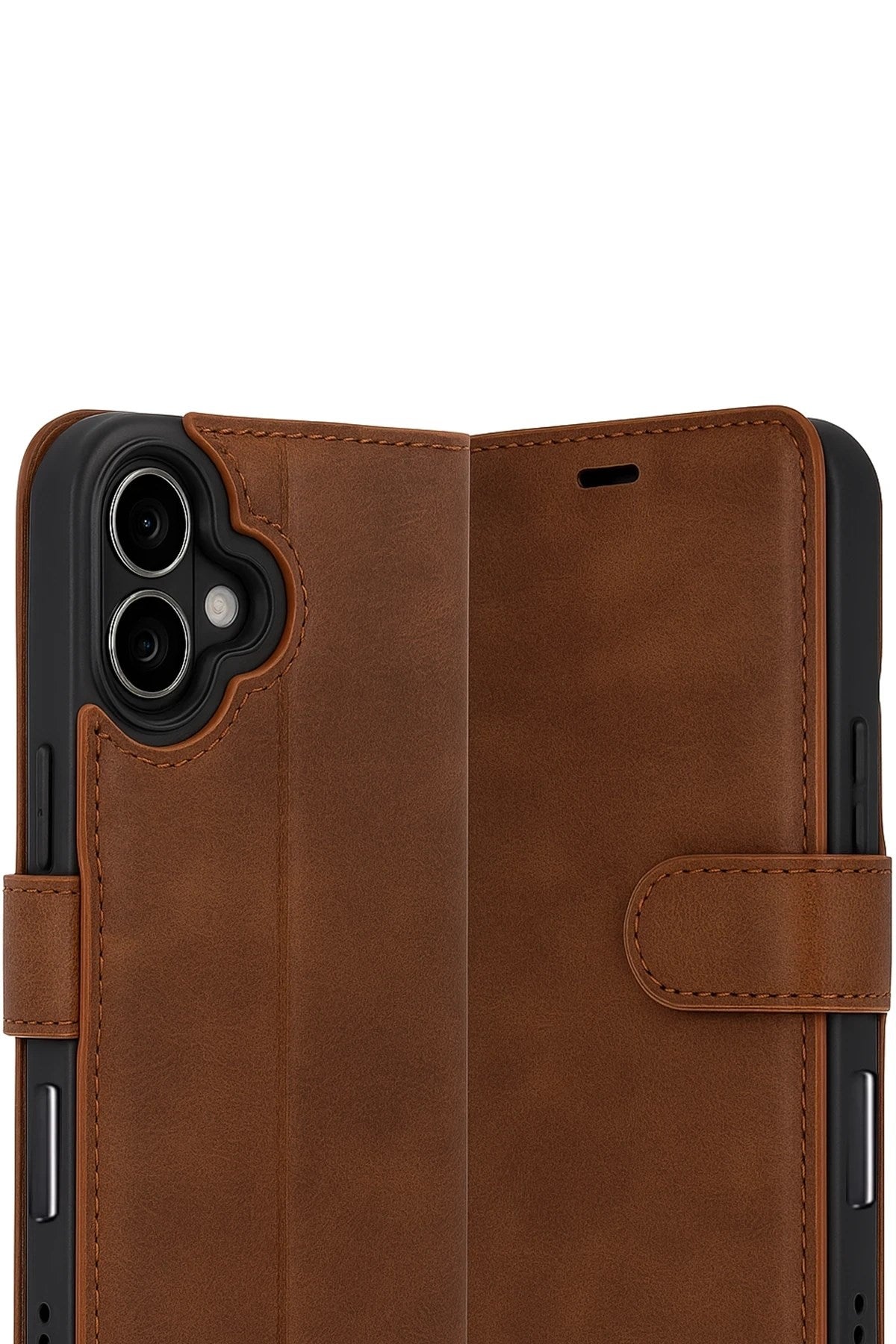Mey İthalat® iPhone 17 Trend S Plus Kapaklı Kılıf - Taba