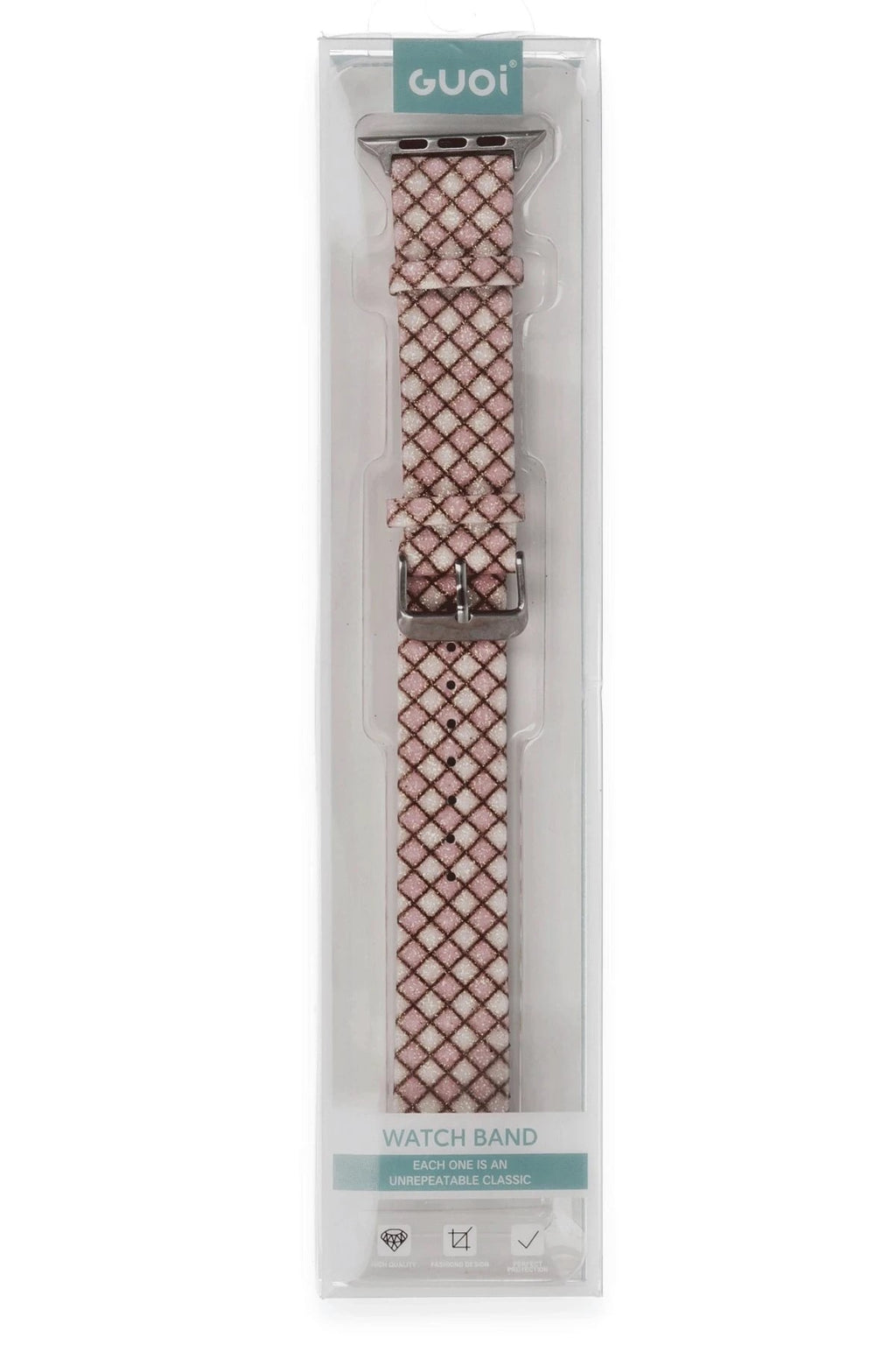 Mey İthalat® Watch 42mm Karo Motif Kordon - Pembe