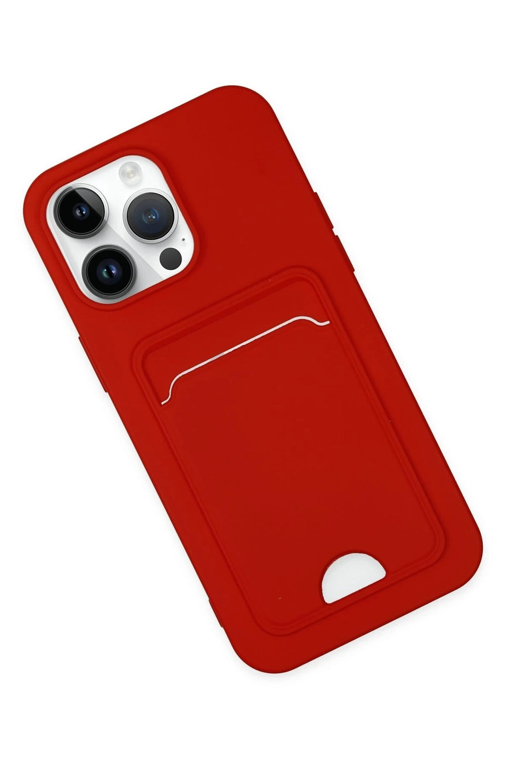 Mey İthalat® iPhone 14 Pro Kılıf Kelvin Kartvizitli Silikon - Kırmızı
