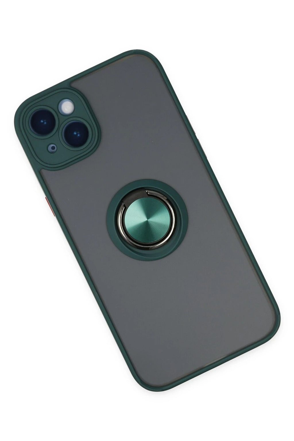 Mey İthalat® iPhone 14 Kılıf Montreal Yüzüklü Silikon Kapak - Yeşil