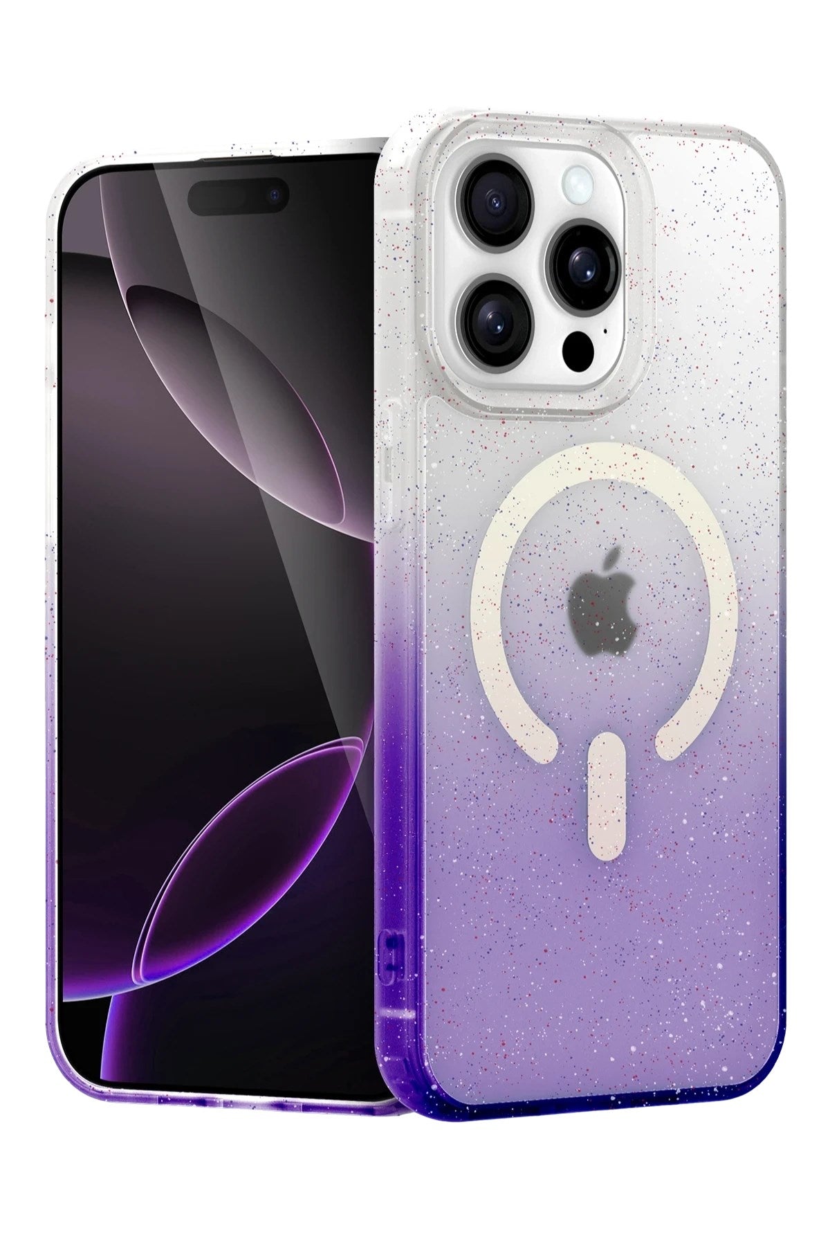 Mey İthalat® iPhone 14 Pro Max Pummel Shiny Magsafe Kapak - Mor