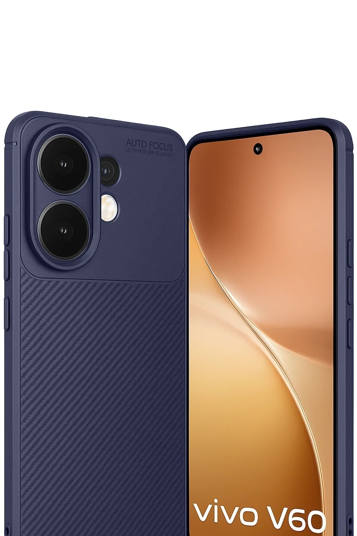 Mey İthalat® Vivo V60 5G Auto Focus Karbon Kapak - Lacivert