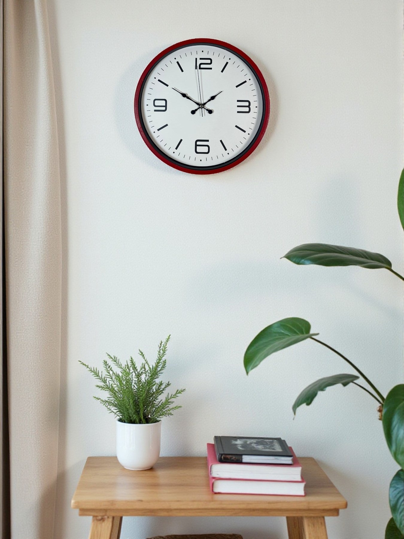 36 Cm Kırmızı Modern Dekoratif Duvar Saati