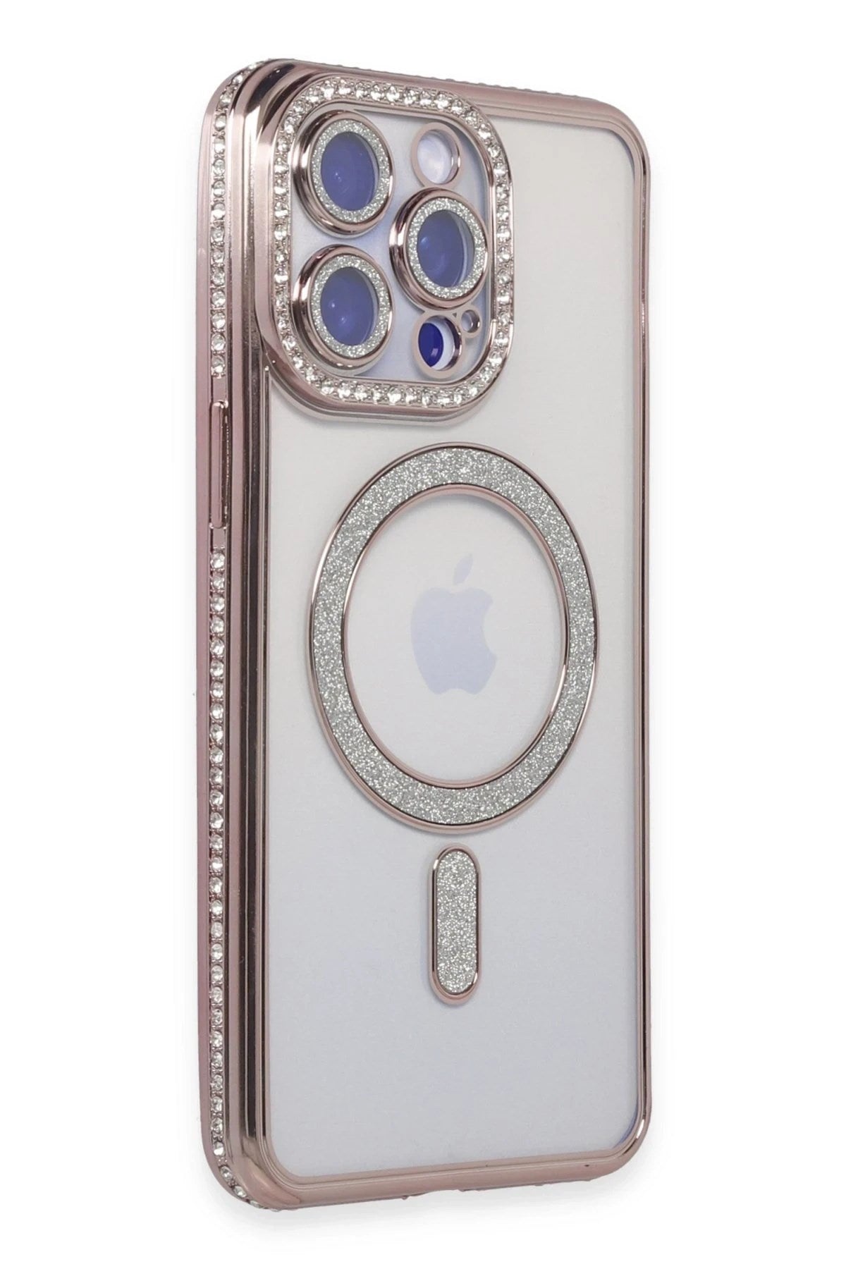 Mey İthalat® iPhone 14 Pro Max Kılıf Joke Simli Magneticsafe Kılıf - Pembe