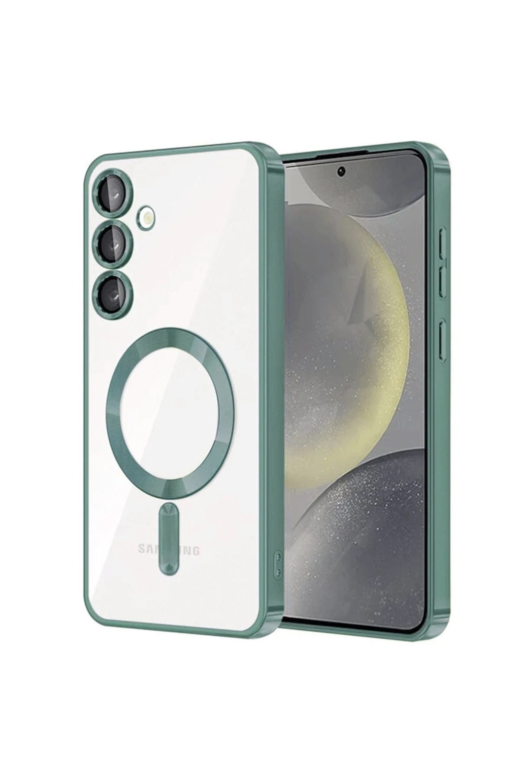 Mey İthalat® Samsung Galaxy S24 Kılıf Kross Magneticsafe Kapak - Koyu Yeşil