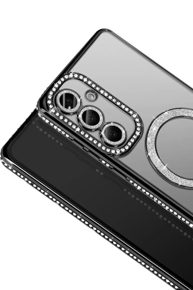 Mey İthalat® Samsung Galaxy A57 5G Joke Simli Magneticsafe Kılıf - Siyah