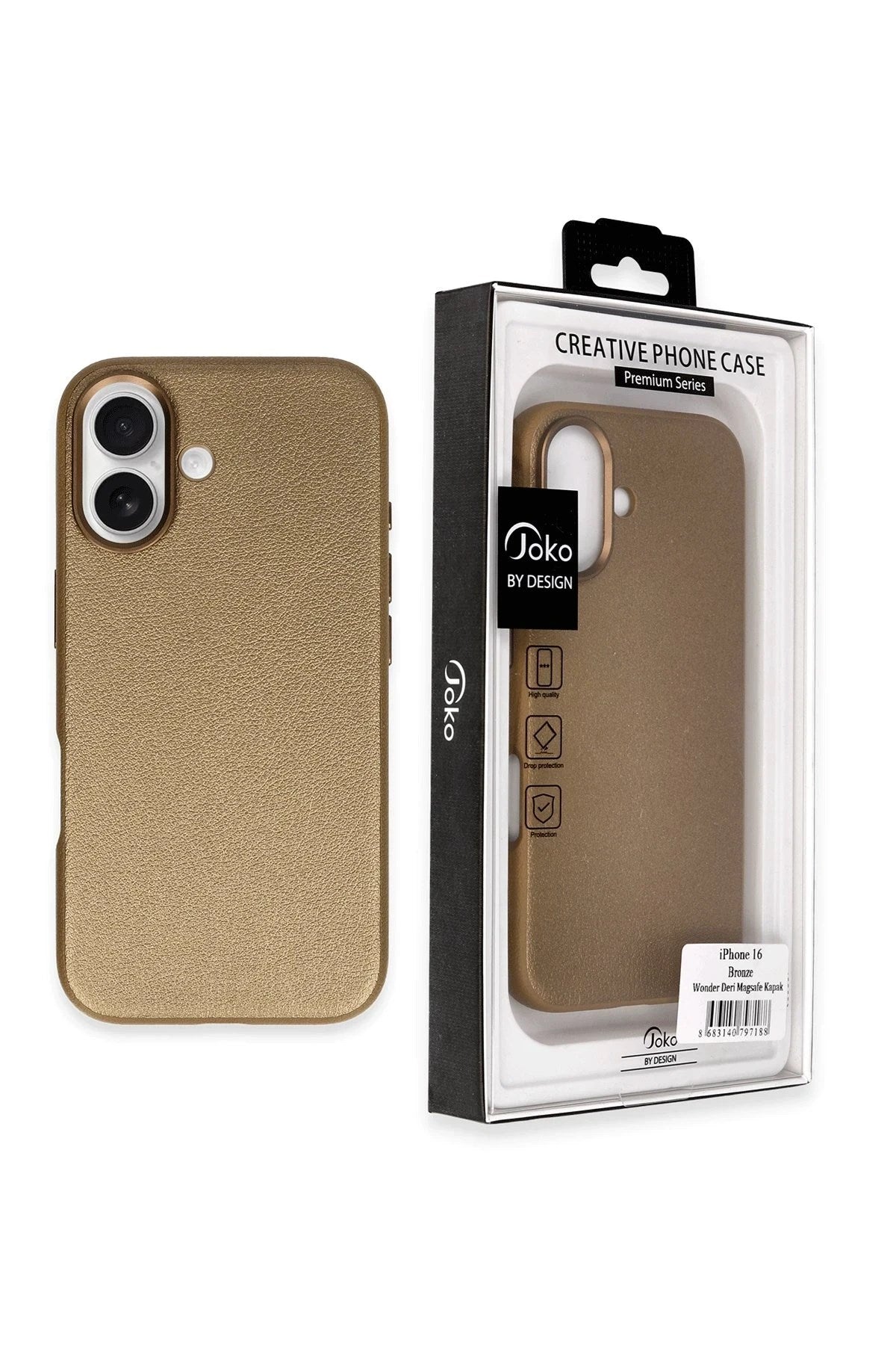 Mey İthalat® iPhone 16 Wonder Deri Magsafe Kapak - Bronz