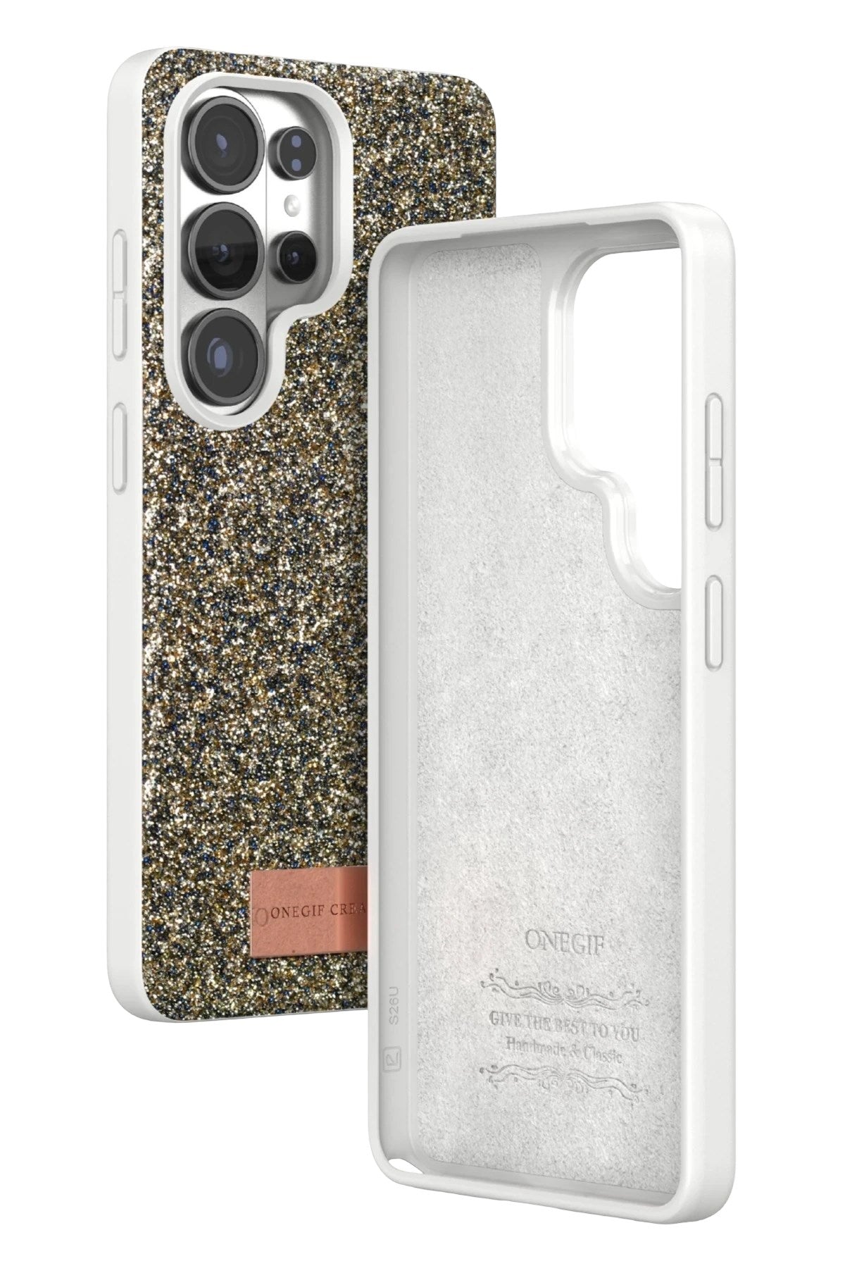 Mey İthalat® Samsung Galaxy S26 Ultra Bright Simli Kapak - Gold