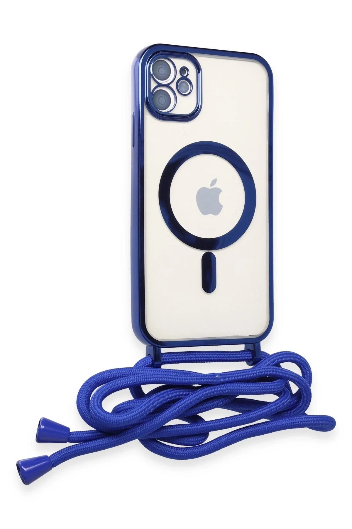 Mey İthalat® iPhone 11 Kılıf Divo Lazer Askılı Magsafe Kapak - Mavi