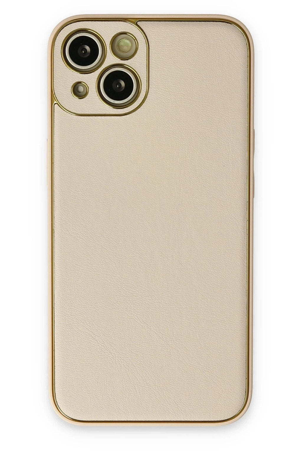 Mey İthalat® iPhone 14 Plus Kılıf Coco Deri Silikon Kapak - Gold