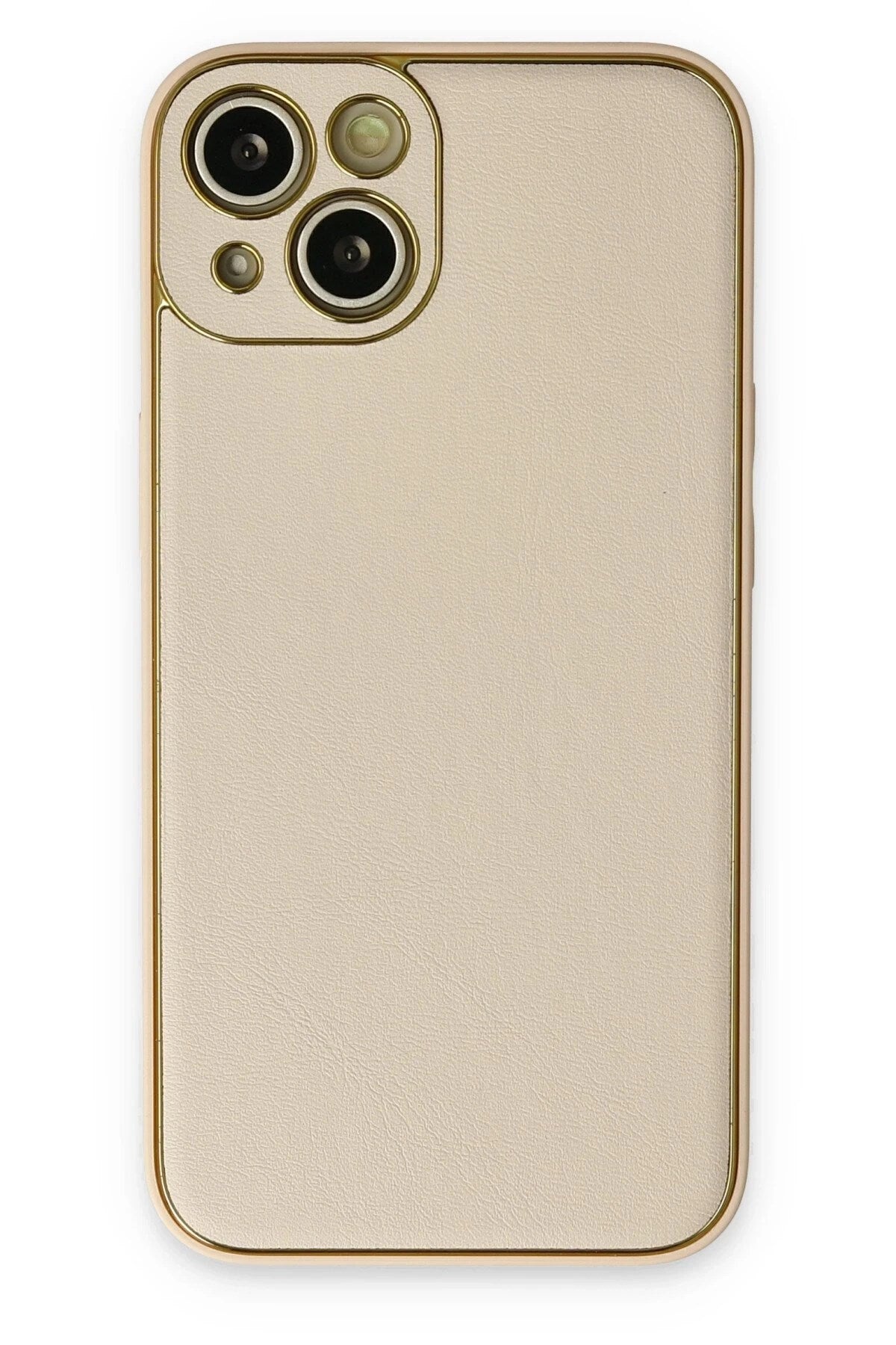 Mey İthalat® iPhone 14 Plus Kılıf Coco Deri Silikon Kapak - Gold