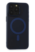 Mey İthalat® iPhone 15 Pro Max Kılıf Lodos Magneticsafe Mat Kapak - Mavi