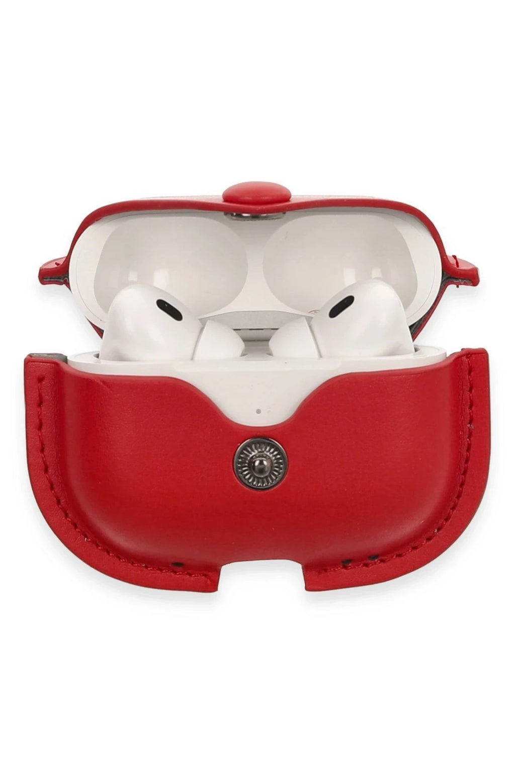 Mey İthalat® Airpods Pro 2 (2.nesil) Çanta Deri Kılıf - Kırmızı